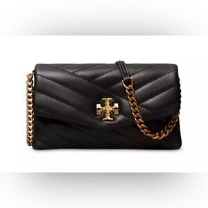 TORY BURCH Kira Chevron Quilted Leather Wallet on a Chain